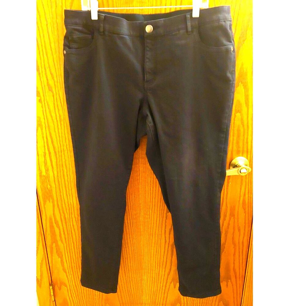 CJ Banks Signature Slimming Black Jeans 16W Stretch Waist Plus Size